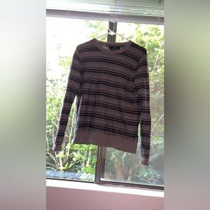 Marc Anthony Brown Grey Stripe Luxury Sweater